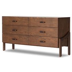 Hadley Rustic Lodge Brown Wood Double Dresser|