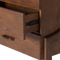 Hadley Rustic Lodge Brown Wood Double Dresser|