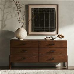 Hadley Rustic Lodge Brown Wood Double Dresser|