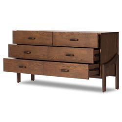 Hadley Rustic Lodge Brown Wood Double Dresser|