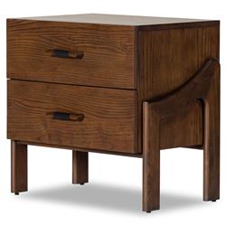 Hadley Rustic Lodge Brown Wood Nightstand|