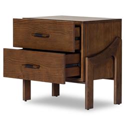 Hadley Rustic Lodge Brown Wood Nightstand|