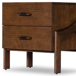Hadley Rustic Lodge Brown Wood Nightstand|