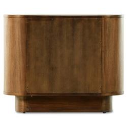 Paris Rustic Lodge Brown Acacia Wood Oval Nightstand|