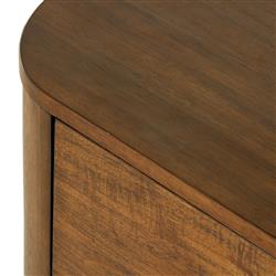Paris Rustic Lodge Brown Acacia Wood Oval Nightstand|