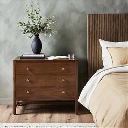 Timmy Rustic Lodge Brown Acacia Wood Nightstand|