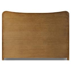 Holmes Rustic Lodge Beige Performance Brown Oak Curved Bed - Queen|