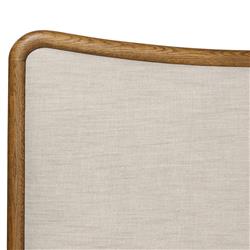 Holmes Rustic Lodge Beige Performance Brown Oak Curved Bed - Queen|