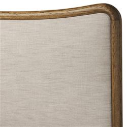 Holmes Rustic Lodge Beige Performance Brown Oak Curved Bed - Queen|