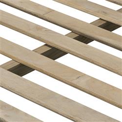 Holmes Rustic Lodge Beige Performance Brown Oak Curved Bed - Queen|