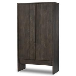 Harriet Rustic Lodge Dark Brown Oak Cabinet|