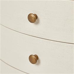 Beatrice Modern Classic Cream Painted Linen Oval Nightstand|