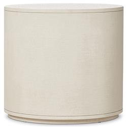Beatrice Modern Classic Cream Painted Linen Oval Nightstand|