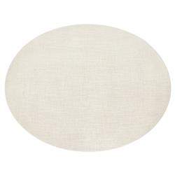 Beatrice Modern Classic Cream Painted Linen Oval Nightstand|