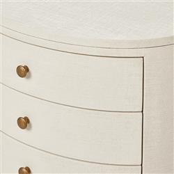 Beatrice Modern Classic Cream Painted Linen Oval Nightstand|