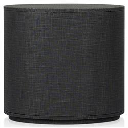 Beatrice Modern Classic Black Painted Linen Oval Nightstand|
