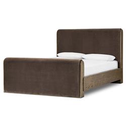Ruby Modern Classic Brown Velvet Bed - Queen|