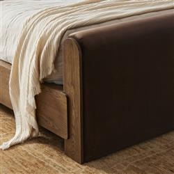 Ruby Modern Classic Brown Velvet Bed - Queen|