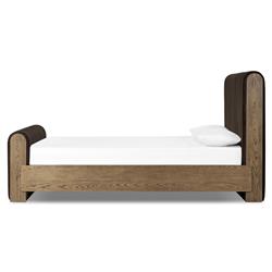 Ruby Modern Classic Brown Velvet Bed - Queen|