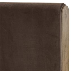 Ruby Modern Classic Brown Velvet Bed - Queen|
