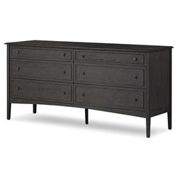 Adelaide Rustic Lodge Smoked Black Oak Double Dresser|