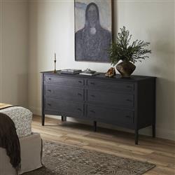 Adelaide Rustic Lodge Smoked Black Oak Double Dresser|