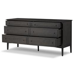Adelaide Rustic Lodge Smoked Black Oak Double Dresser|
