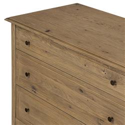 Adelaide Rustic Lodge Brown Aged Oak Double Dresser|
