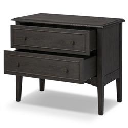 Adelaide Rustic Lodge Smoked Black Oak Nightstand|