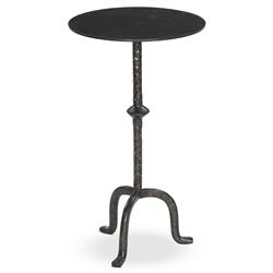 Leyla French Country Black Cast Iron Drink Side Table|
