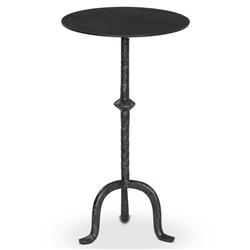 Leyla French Country Black Cast Iron Drink Side Table|