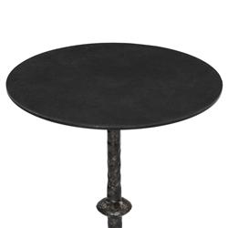 Leyla French Country Black Cast Iron Drink Side Table|