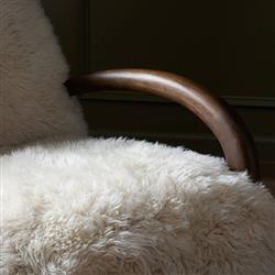 Adriel Rustic Lodge Cream Wool Fur Arm Chair|
