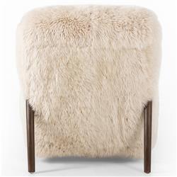 Adriel Rustic Lodge Cream Wool Fur Arm Chair|