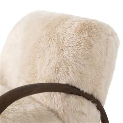 Adriel Rustic Lodge Cream Wool Fur Arm Chair|