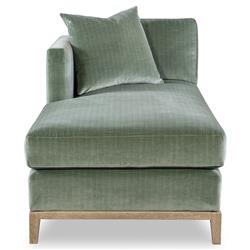 Highland House Harold Modern Classic Green Velvet Chaise Lounge - LAF|