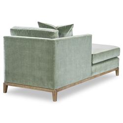 Highland House Harold Modern Classic Green Velvet Chaise Lounge - LAF|