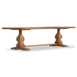 Fynn French Country Natural Reclaimed Teak Outdoor Dining Table - 111"|