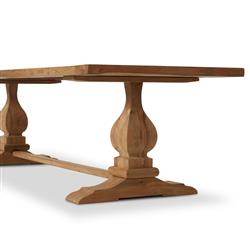 Fynn French Country Natural Reclaimed Teak Outdoor Dining Table - 111"|