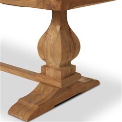 Fynn French Country Natural Reclaimed Teak Outdoor Dining Table - 111"|