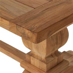 Fynn French Country Natural Reclaimed Teak Outdoor Dining Table - 111"|