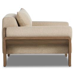 Sandari Modern Classic Beige Upholstered Teak Outdoor Chair|
