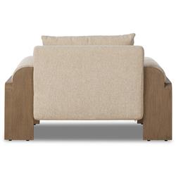 Sandari Modern Classic Beige Upholstered Teak Outdoor Chair|