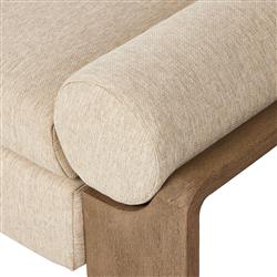 Sandari Modern Classic Beige Upholstered Teak Outdoor Chair|