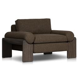 Sandari Modern Classic Brown Upholstered Teak Outdoor Chair|