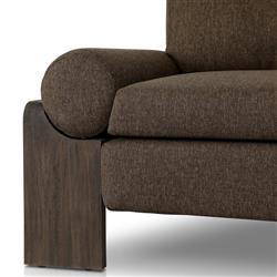 Sandari Modern Classic Brown Upholstered Teak Outdoor Chair|