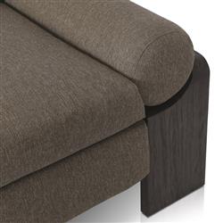 Sandari Modern Classic Brown Upholstered Teak Outdoor Chair|