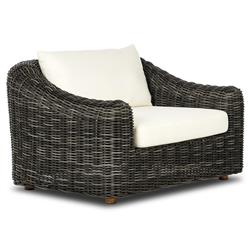 Celina Coastal Cream Upholstered Charcoal Teak Outdoor Arm Chair|