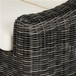 Celina Coastal Cream Upholstered Charcoal Teak Outdoor Arm Chair|