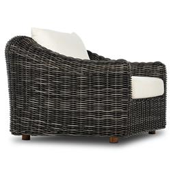 Celina Coastal Cream Upholstered Charcoal Teak Outdoor Arm Chair|